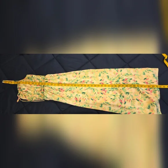 Astr Green/Yellow and Pink Floral Maxi Dress,Sapaguetri Straps, Size M. - Picture 14 of 14